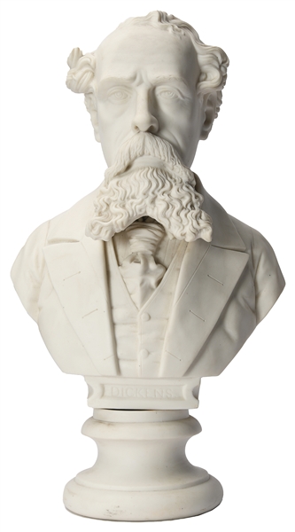  [DICKENS, Charles (1812-1870)]. Parian porcelain bust. Late...