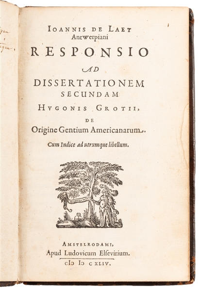  LAET, Joannes de (1593-1649). Responsio ad Dissertationem S...