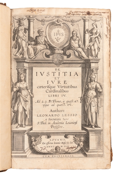  LESSIUS, Leonard (1554-1623). De iustitia et iure caeterisq...