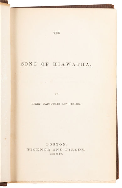  LONGFELLOW, Henry Wadsworth (1807-1882). The Song of Hiawat...