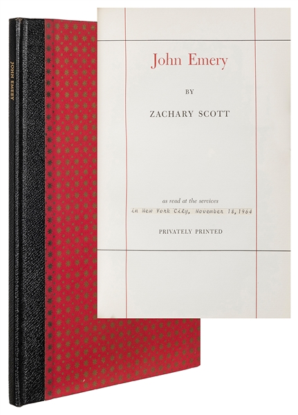  [STEINBECK, John (1902-1968)]. -- SCOTT, Zachary (1914-1965...