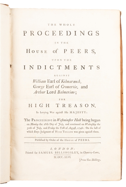  [TREASON]. The Whole Proceedings in the House of Peers, Upo...