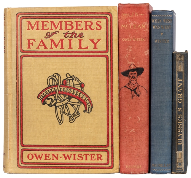  WISTER, Owen (1860-1938). A group of 4 titles signed or ins...