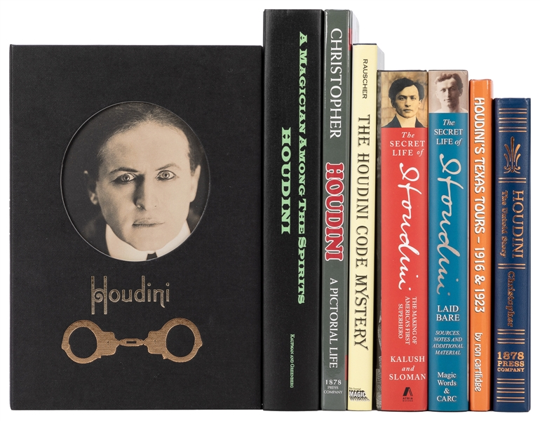  [HOUDINI]. Group of 8 books on the life and career of Harry...