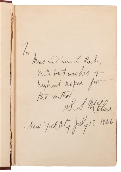  McCLURE, S. S. (1857-1949). My Autobiography. New York: Fre...