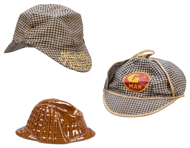  A group of 3 deerstalker hat collectibles, including: “Blac...