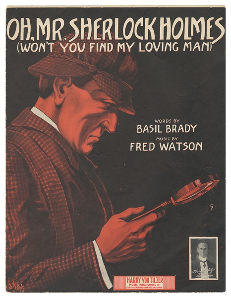  [SHEET MUSIC]. A pair of rare sheet music related to Sherlo...