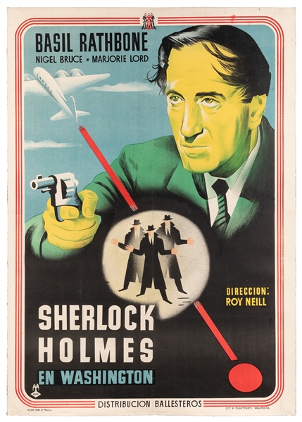  [FILM POSTER]. Sherlock Holmes en Washington (“Sherlock Hol...