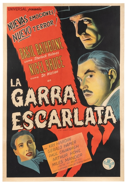  [FILM POSTER]. La Garra Escarlata (The Scarlet Claw). [Spai...