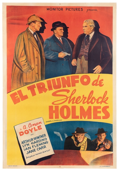  [FILM POSTER]. El Triunfo de Sherlock Holmes (Murder at the...