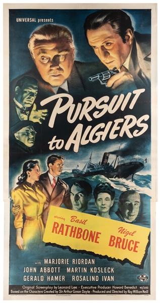  [FILM POSTER]. Pursuit to Algiers. Cleveland: Morgan Litho....