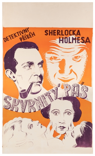  [FILM POSTER]. Sherlock Holmesa Skvrnity Pas (“The Speckled...