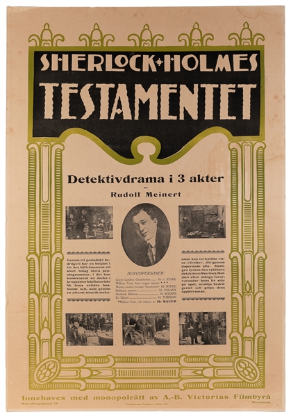  [FILM POSTER]. Sherlock Holmes Testamentet Detektivdrama i ...