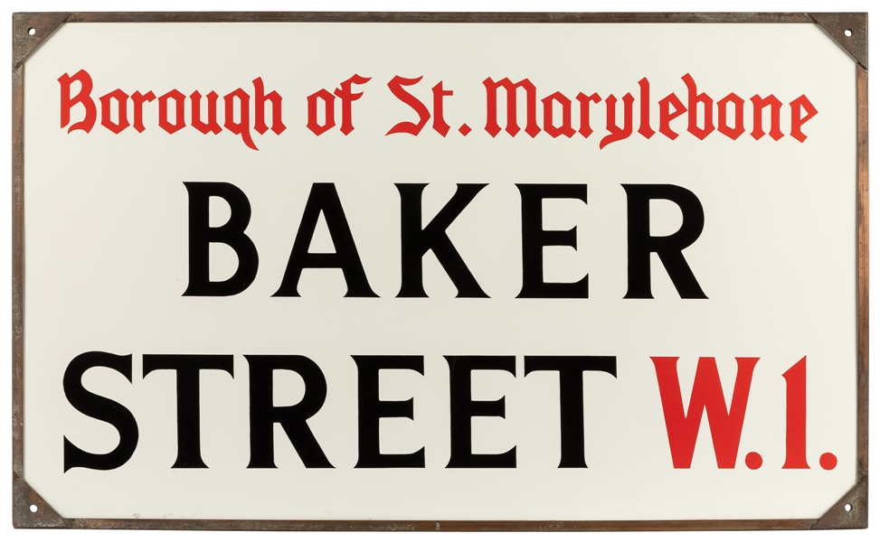  Original metal street sign for Baker Street, “Borough of St...