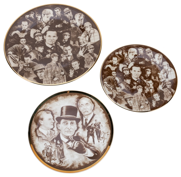  A group of 3 commemorative plates featuring Jeremy Brett as...