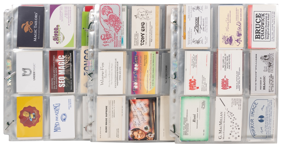  Magicians Business Card Collection. A very large grouping o...