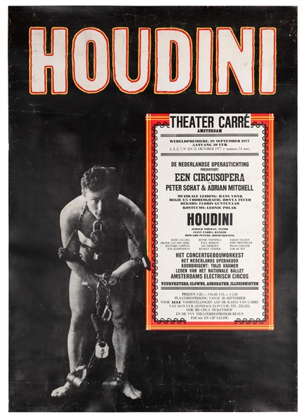  [HOUDINI]. Houdini / Een Circusopera Theatre Carre. Amsterd...