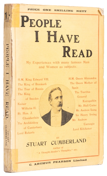  CUMBERLAND, Stuart (1857 - 1922). People I Have Read. Londo...