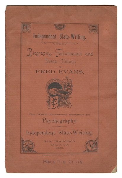  EVANS, Fred. Independent Slate-Writing. Biography, Testimon...