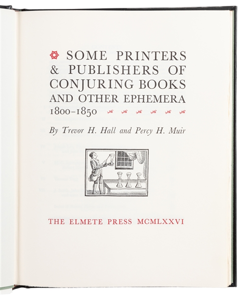  HALL, Trevor and Percy Muir. Some Printers and Publishers o...