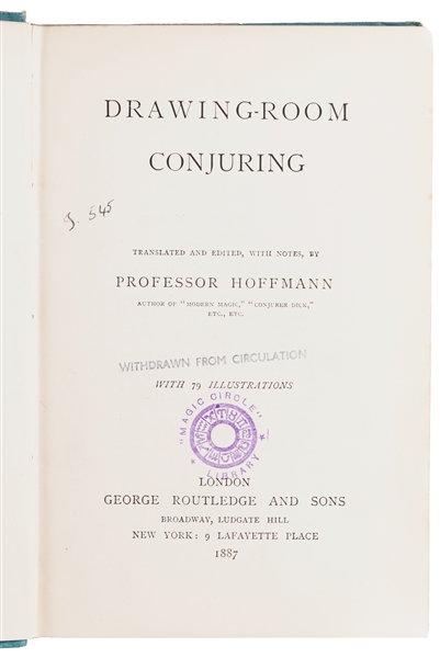  HOFFMANN, Professor (Angelo Lewis, 1839 – 1919). Drawing Ro...