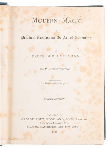  HOFFMANN, Professor (Angelo Lewis, 1839 – 1919). Modern Mag...