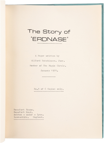  HUTCHINSON JR., Wilford (1916 – 93). The Story of Erdnase. ...