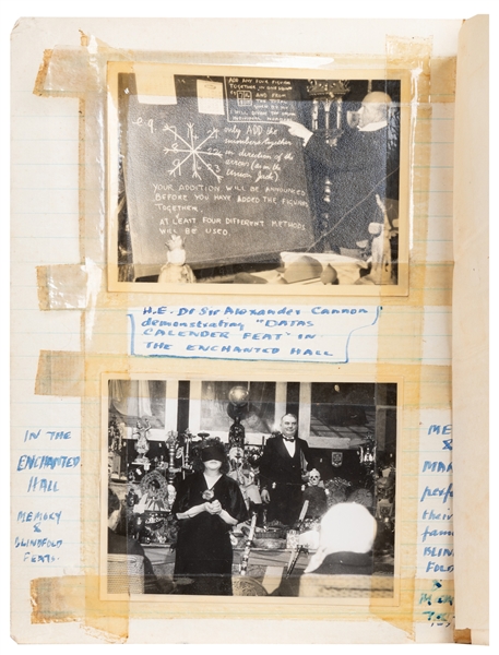  CANNON, Alexander (1896 – 1963). Scrapbook and Minutes of t...