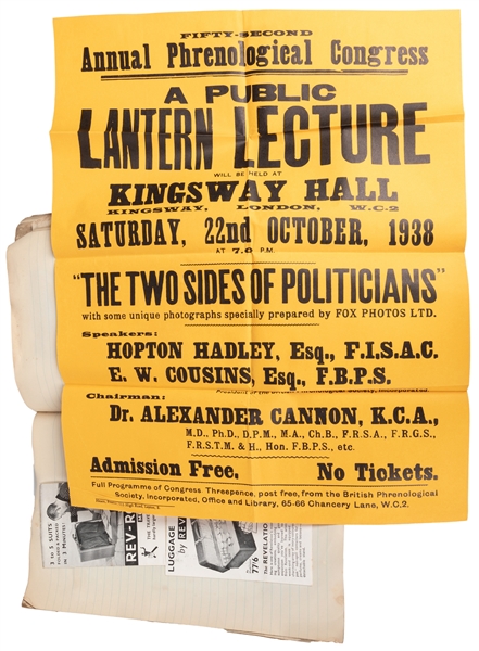  CANNON, Alexander (1896 – 1963). Phrenology and Medicine Sc...