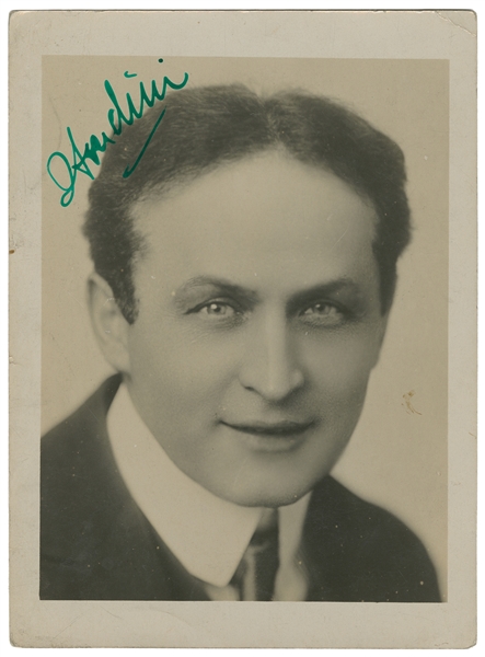  HOUDINI (Erik Weisz, 1874 – 1926). Signed Portrait of Harry...