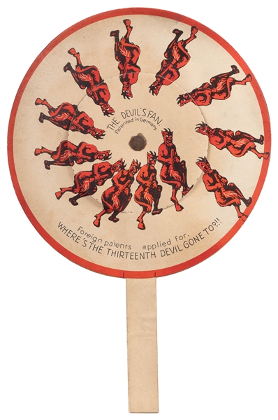  The Devil’s Fan. Circa 1900. Circular fan with moveable han...