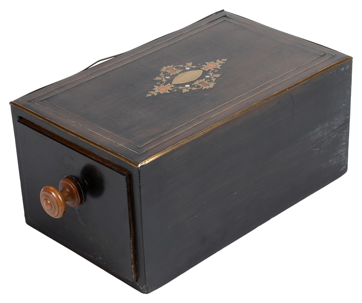  Drawer Box. London: J. Bland, ca. 1890. A hardwood box with...