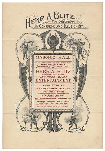  BLITZ, A. Herr A. Blitz the Celebrated Conjuror and Illusio...