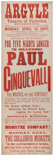  CINQUEVALLI, Paul (1859 – 1918). The World-Renowned Paul Ci...