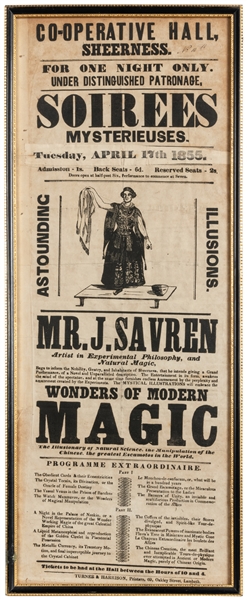  SAVREN, James (ca. 1821 – 91). Soirees Mysterieuses. Mr. J....