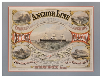  Anchor Line. New York: Nesbitt & Company, [ca. 1860s]. Colo...
