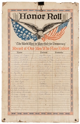  [BROADSIDES]. Group of 3 Pledges or Service Roll Posters, i...