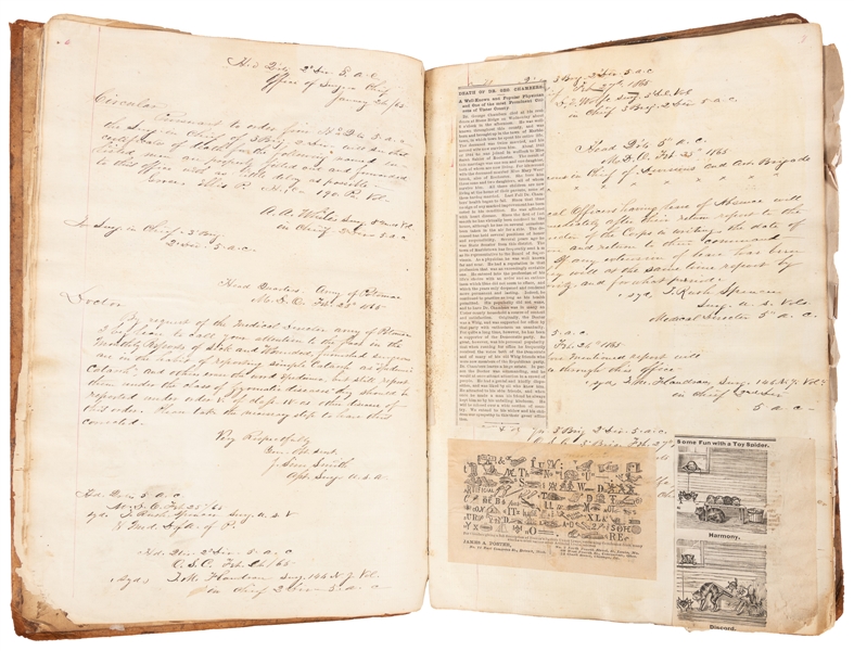  [CIVIL WAR]. Union Surgeon’s Manuscript Book of Orders for ...