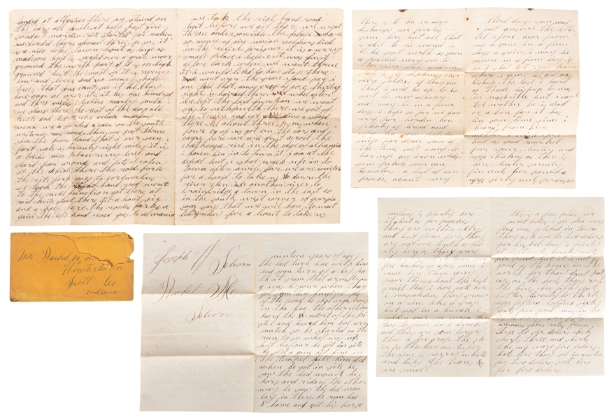  [CIVIL WAR]. A Trio of a Union Soldier’s Letters Home, Incl...