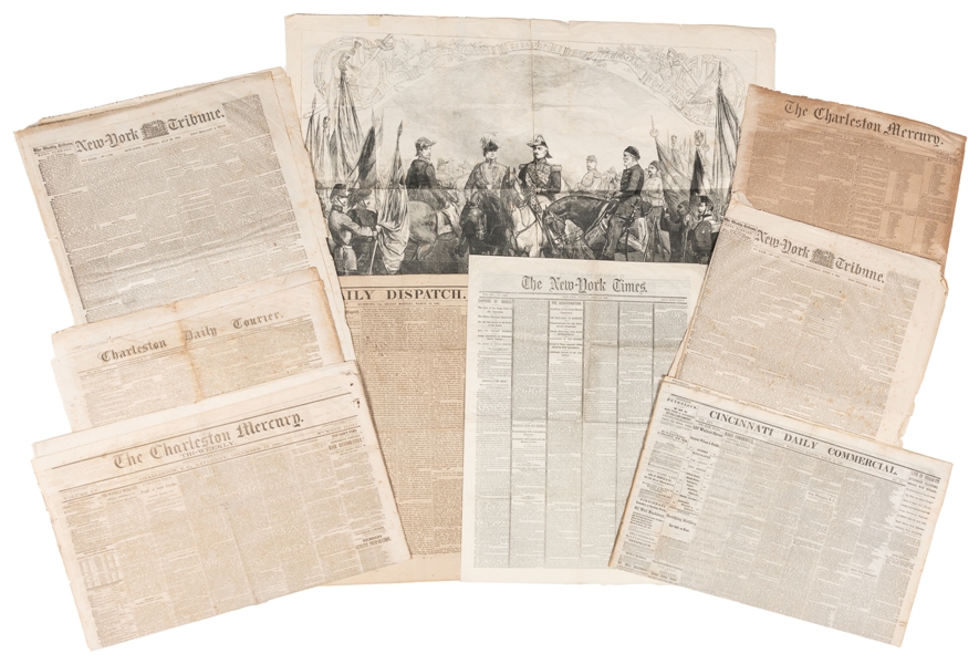  [CIVIL WAR]. Group of Eighteen Newspapers, Including Four C...