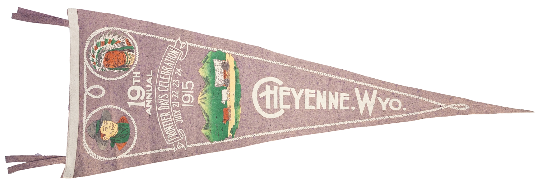  19th Annual Frontier Days Celebration Pennant. [Denver: Hen...