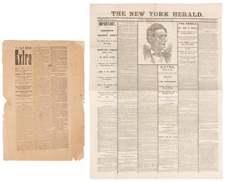  [LINCOLN, Abraham (1809-1865)]. “Daily Star Extra” on the A...