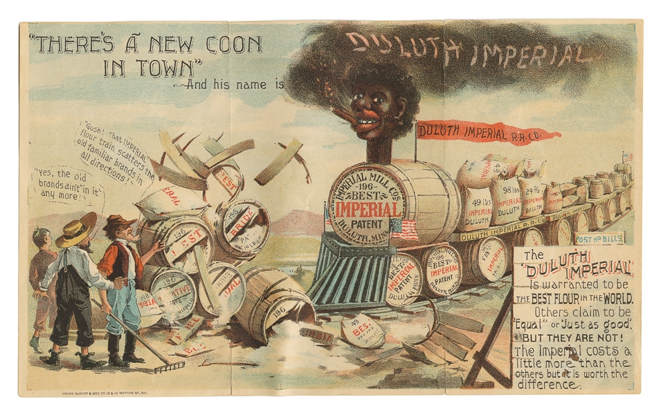  [LITHOGRAPHY]. [AFRICAN-AMERICANA]. “‘There’s a New Coon in...