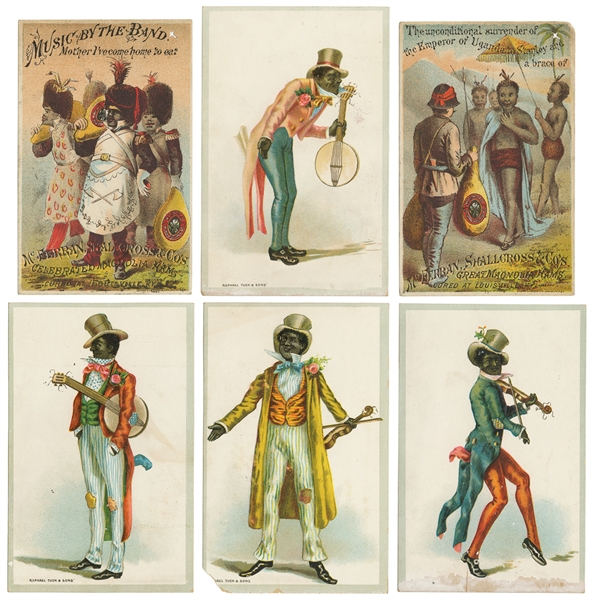  [LITHOGRAPHY]. [AFRICAN-AMERICANA]. Group of Six Trade Card...