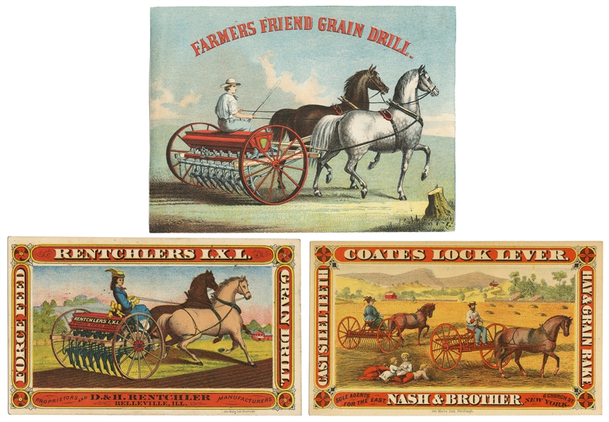  [LITHOGRAPHY]. [FARM EQUIPMENT]. Group of Three Rare Trade ...