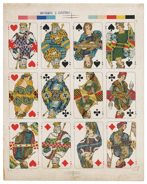  [LITHOGRAPHY]. [PLAYING CARDS]. Group of Three Proof Sheets...