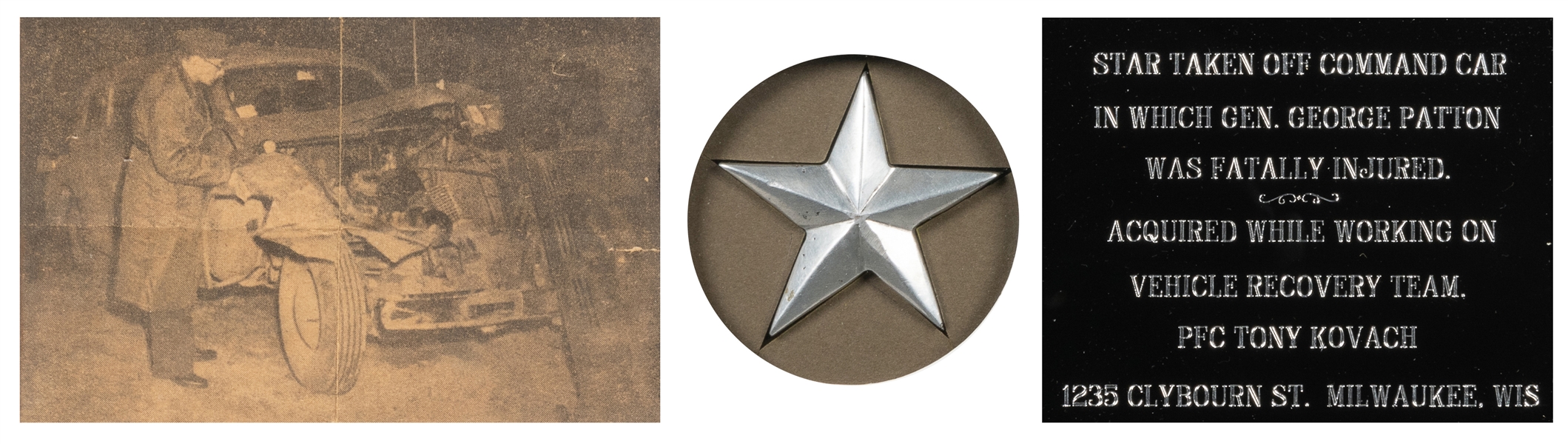  PATTON, General George S. (1885-1945). Metal Star Taken fro...