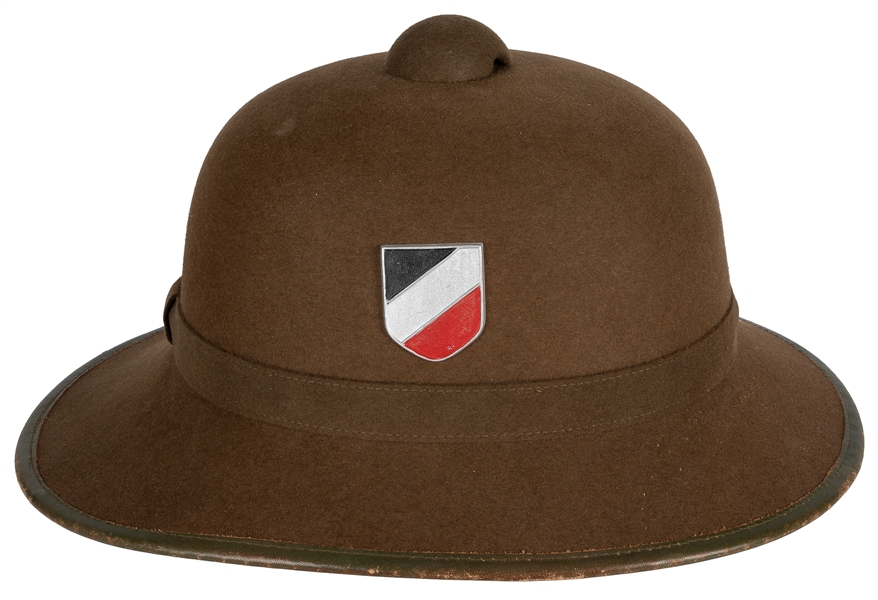  German Deutsche Africa Corps Pith Helmet. Felt olive body w...