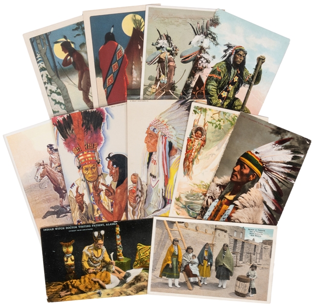  [POSTCARDS]. [NATIVE AMERICANS]. Group of Fifty-four Postca...