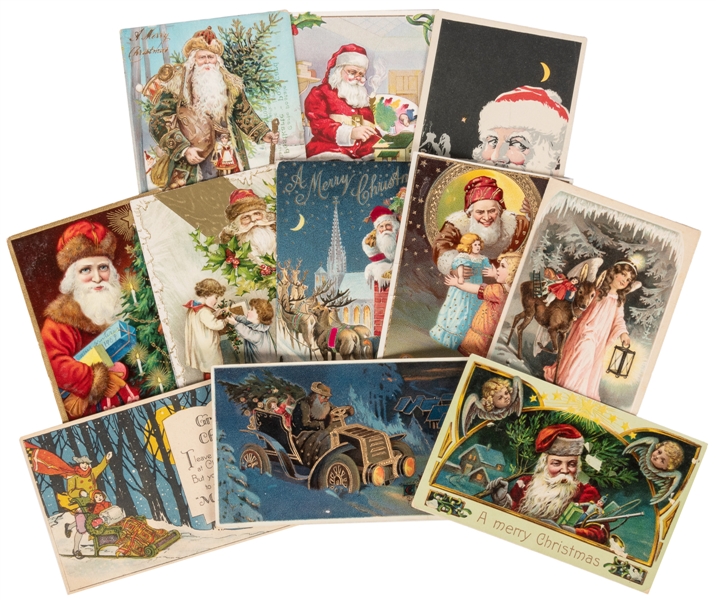  [POSTCARDS] Forty-eight Santa Claus and Christmas Vintage P...